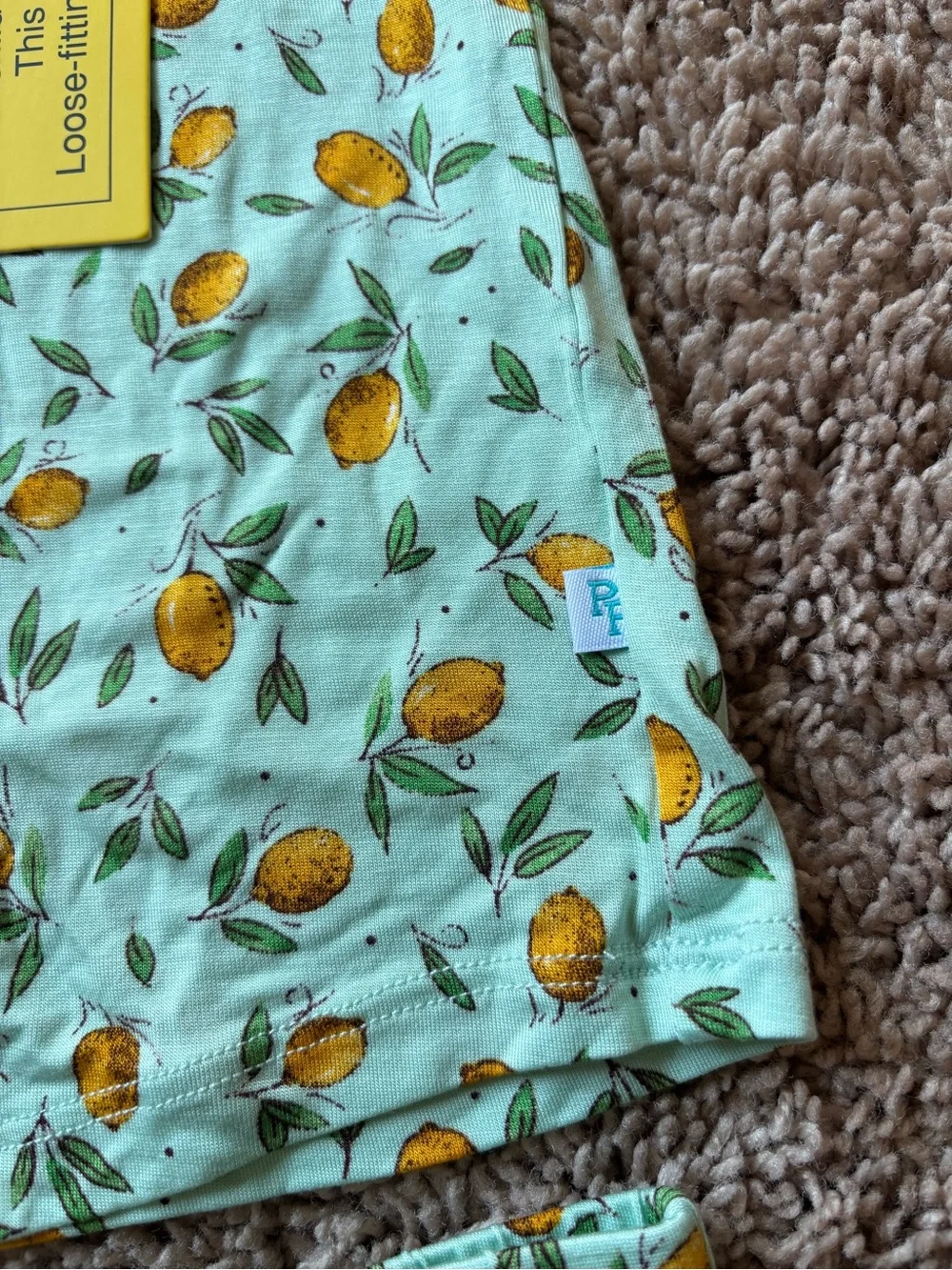 Posh Peanut Pajama Set with Yellow Lemon Print: 4T